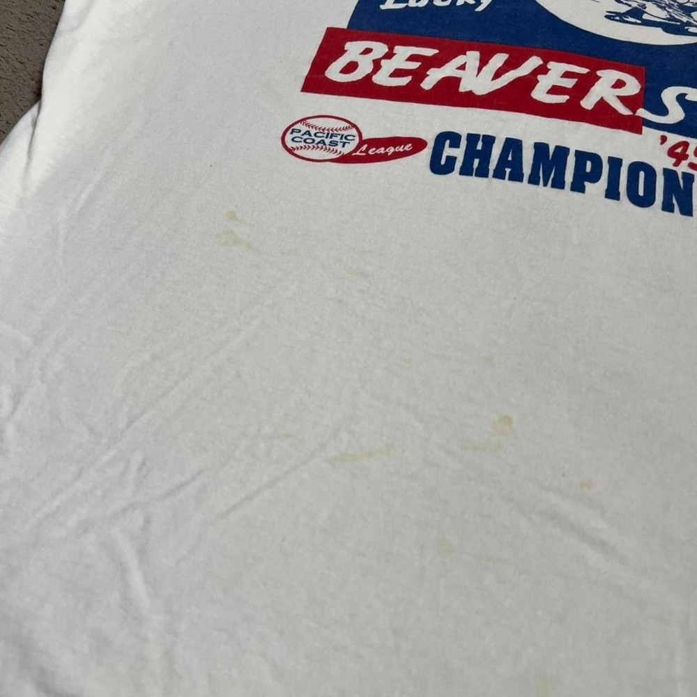 Vintage 1990s retro Portland beavers baseball tee XL - Picture 4 of 7
